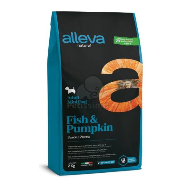 ALLEVA Natural adult mini hrana za pse riba i bundeva 2kg