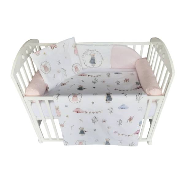 BABY TEXTIL posteljina za bebe Retro mede 80 x 120 cm roze