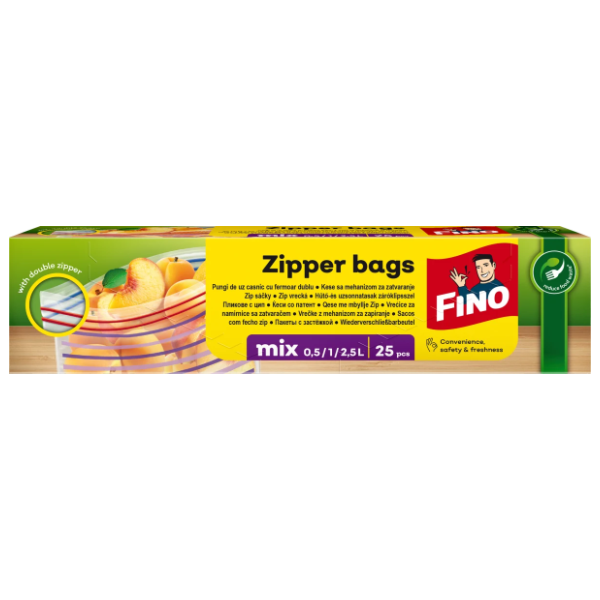 FINO kese za zamrzivač zipper bags 0,5l/1l/2l 25kom