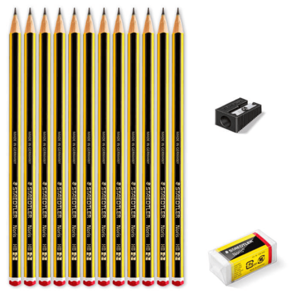 Grafitne olovke Noris STAEDTLER 12kom plus gumica i zarezač gratis