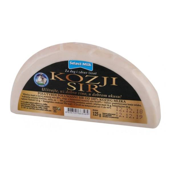 Koziji sir SELECT MILK polutvrdi 25%mm 125g