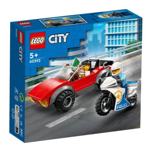 LEGO City jurnjava policajca na motoru za automobilom 60392