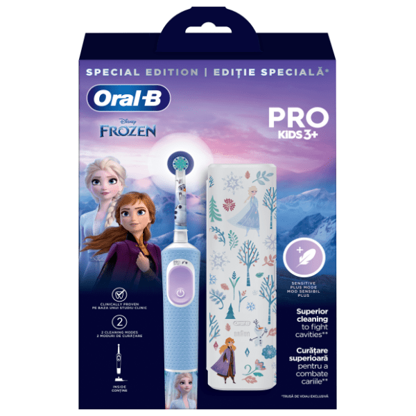 ORAL B Pro kids 3+ Frozen električna četkica za zube + travel case 1kom