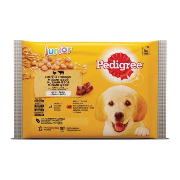 PEDIGREE Junior hrana za pse piletina i govedina 4x100g