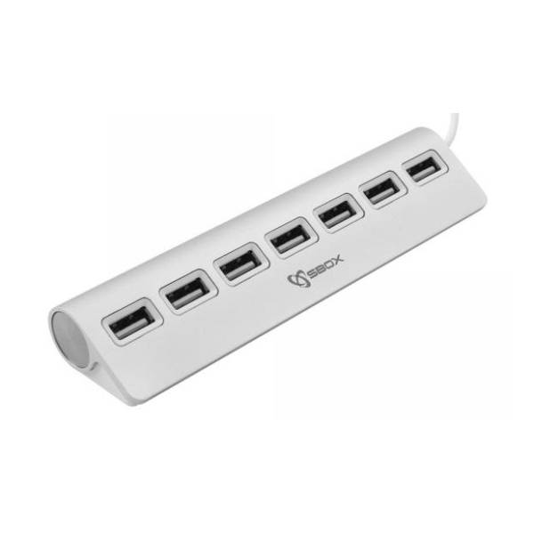 S BOX USB Hub 7-in-1 USB 2.0 (H-207) srebrni