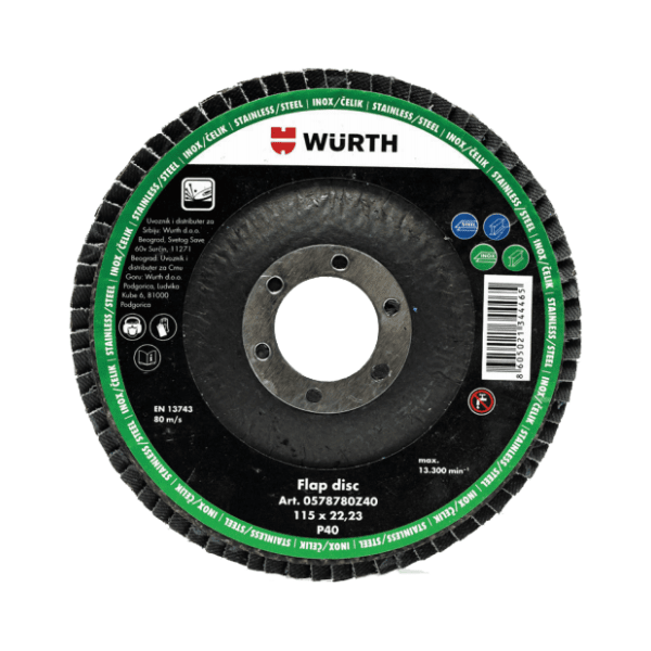 WURTH Cirkon Korund 0578780Z40 lamelarni brusni disk za inoks