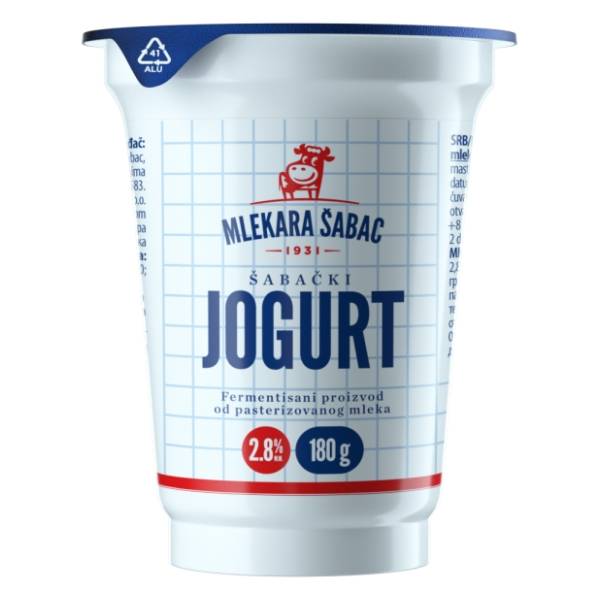 Jogurt MLEKARA ŠABAC 2,8%mm 180g
