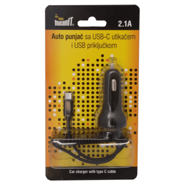 MEANIT auto punjač USB i USB type C 2.1A