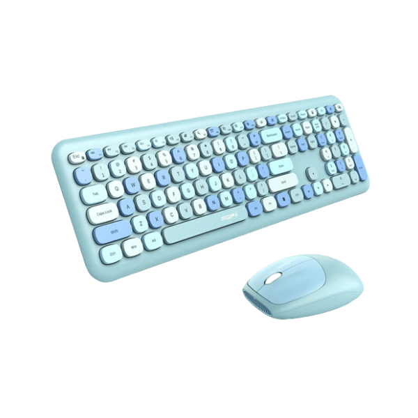 MOFII set bežični miš i tastatura Retro SMK-666395AGBL tirkizni