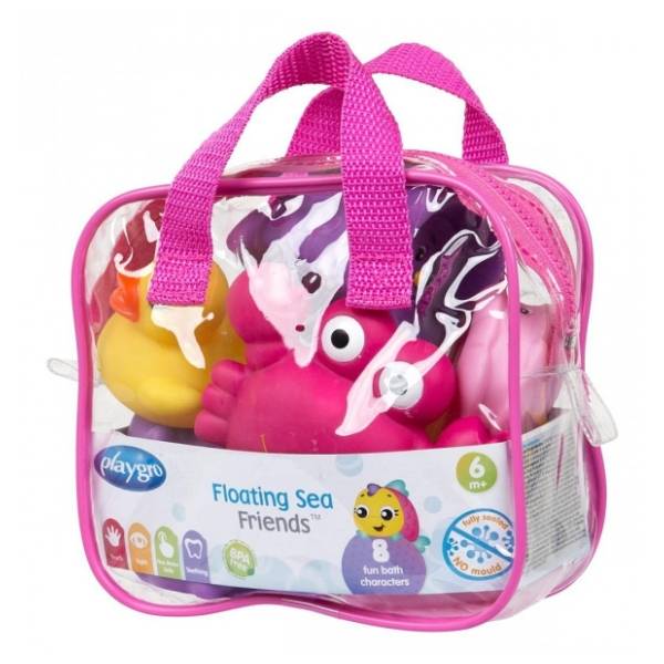 PLAYGRO set za kupanje Morski drugari roze 8kom