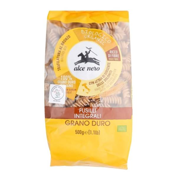 Testenina ALCE NERO bio integrale fusilli 500g