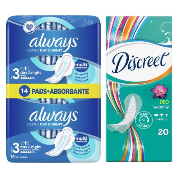 ALWAYS day&night ulošci 14kom + DISCREET waterlily 20kom
