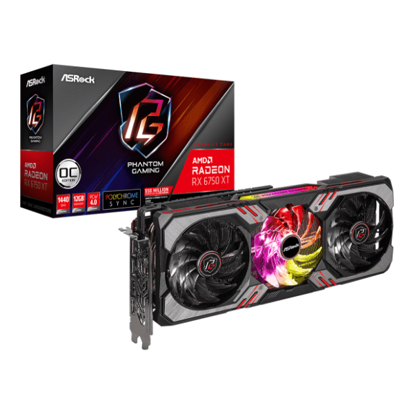 ASRock AMD Radeon RX 6750 XT Phantom Gaming D OC 12GB GDDR6 192-bit grafička kartica