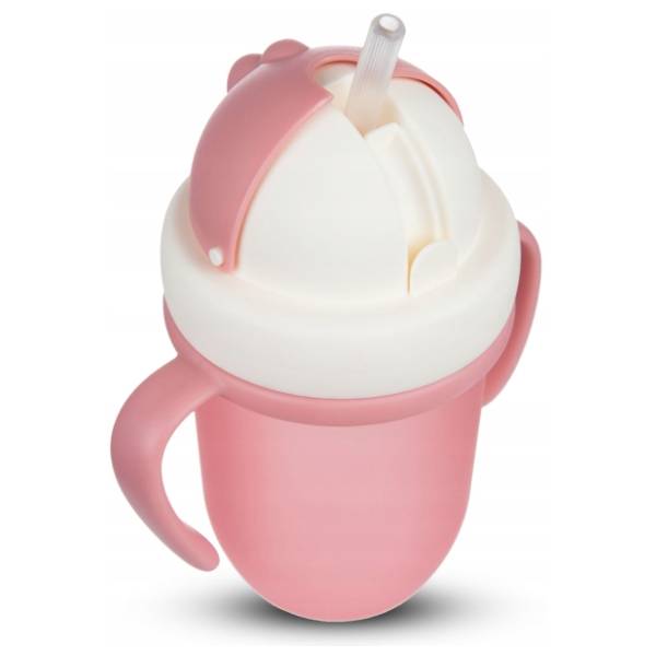 CANPOL BABIES šolja sa silikonskom slamčicom 210ml roze