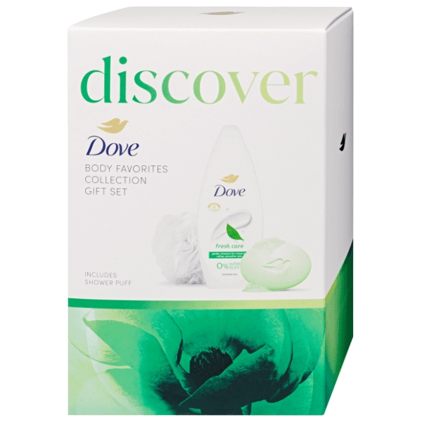 DOVE set Discover (gel za tuširanje, sapun i pufna)