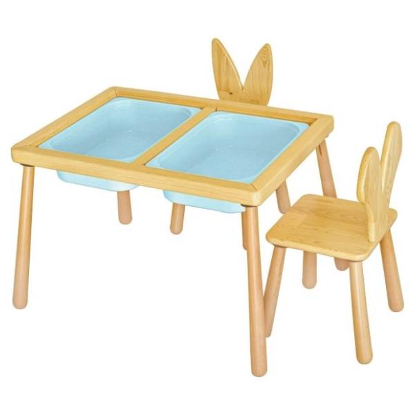 HANAH HOME dečiji sto sa dve stolice blue