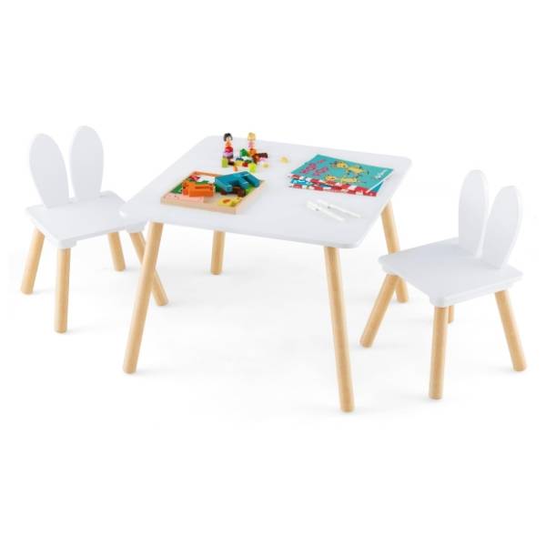 HANAH HOME dečiji sto sa dve stolice Bunny white