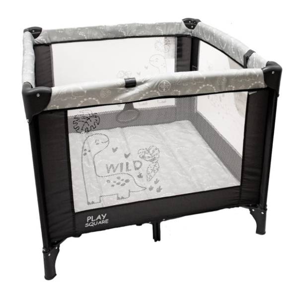 JUNGLE ogradica za bebe Play square crno-siva