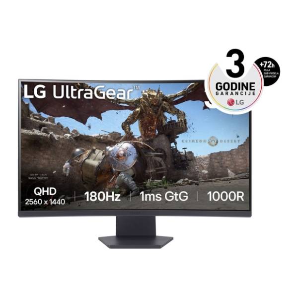 LG zakrivljeni monitor UltraGear 32GS60QC-B