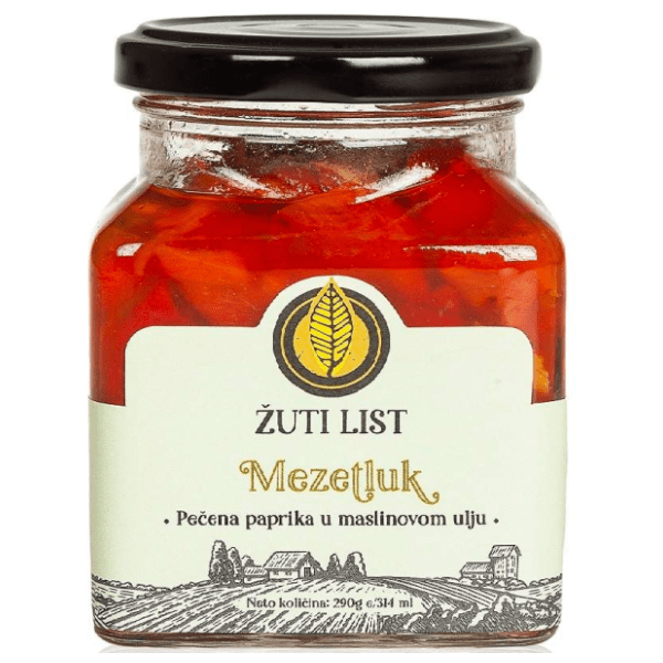 Paprika ŽUTI LIST mezetluk u maslinovom ulju 290g