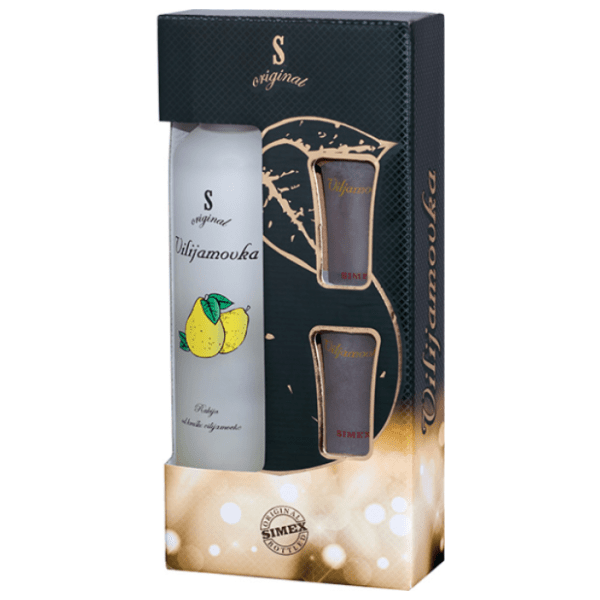 Rakija SIMEX Viljamovka lux 0,7l + 2 čaše gratis