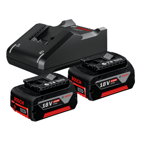 BOSCH 2 x baterija GBA 18V 4,0 Ah + punjač GAL 18V-40
