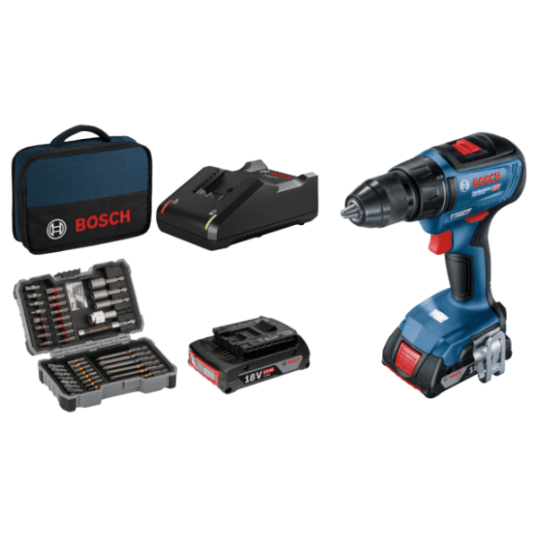 BOSCH GSR 18V-50 aku bušilica + 43 set pribora 06019H5004