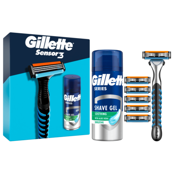 GILLETTE set (brijač, 6 patrona, pena za brijanje 75ml)