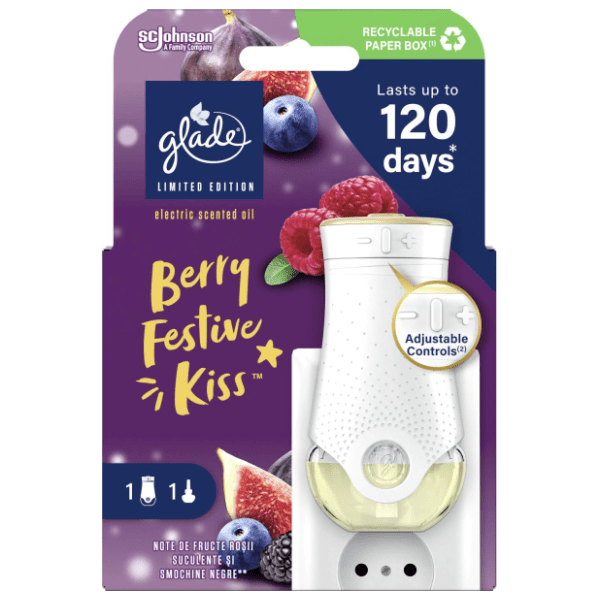 GLADE električni osveživač berry festive kiss 20ml
