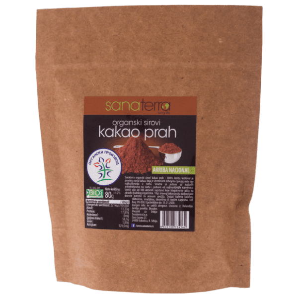 Kakao prah SANATERRA sirovi organski 80g