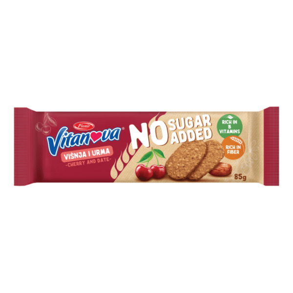 Keks PIONIR Vitanova višnja i urma bez šećera 85g