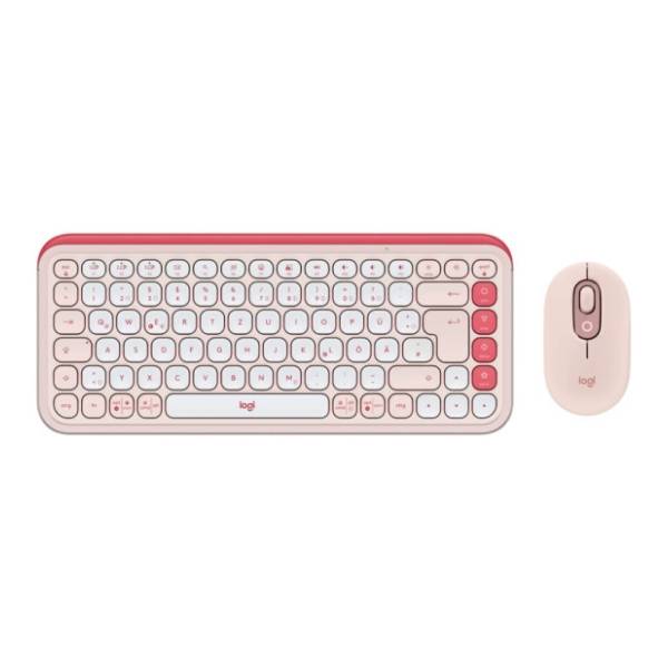 LOGITECH set bežični miš i tastatura Pop Icon Rose