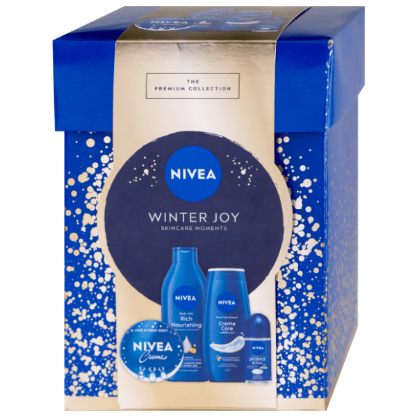 NIVEA set Winter (roll-on, krema, mleko za telo, gel za tuš)