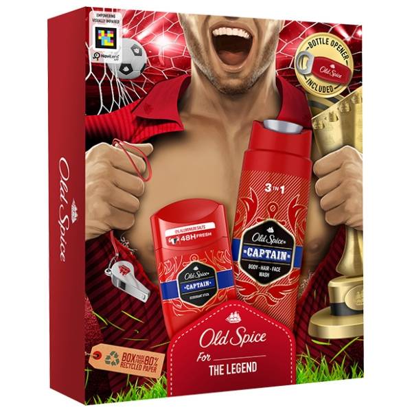 OLD SPICE set Captain (Stik i gel za tuširanje + otvarač)