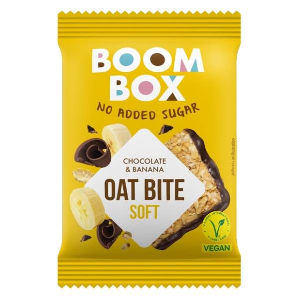 BOOM BOX ovsena pločica banana tamna čokolada 20g