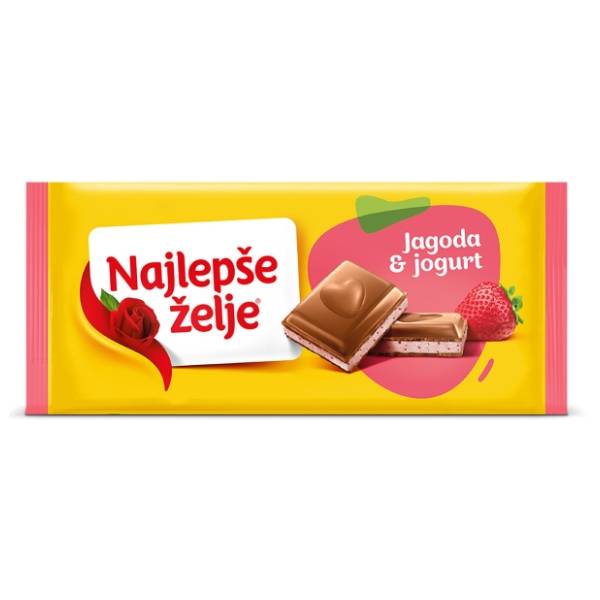 Čokolada ŠTARK Najlepše želje Jagoda jogurt 100g