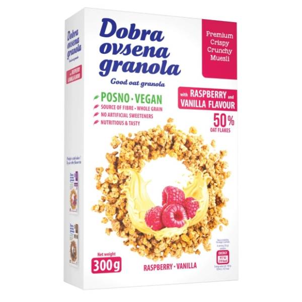 DOBRA OVSENA granola malina vanila 300g