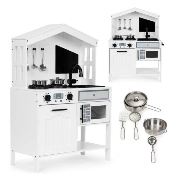 Drvena kuhinja ECO TOYS bela