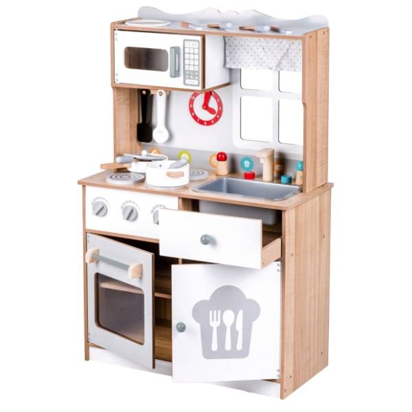 Drvena kuhinja sa kuhinjskim dodacima XXL ECO TOYS