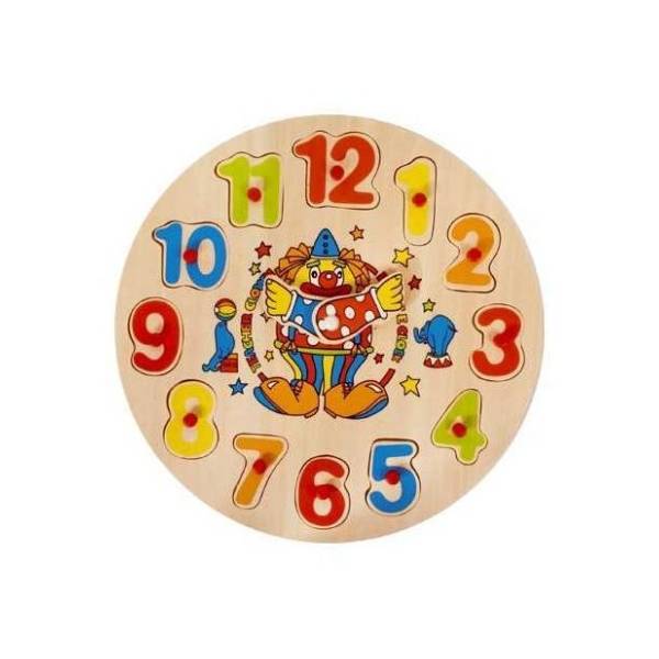 Drvena umetaljska sat Klovn PINO TOYS
