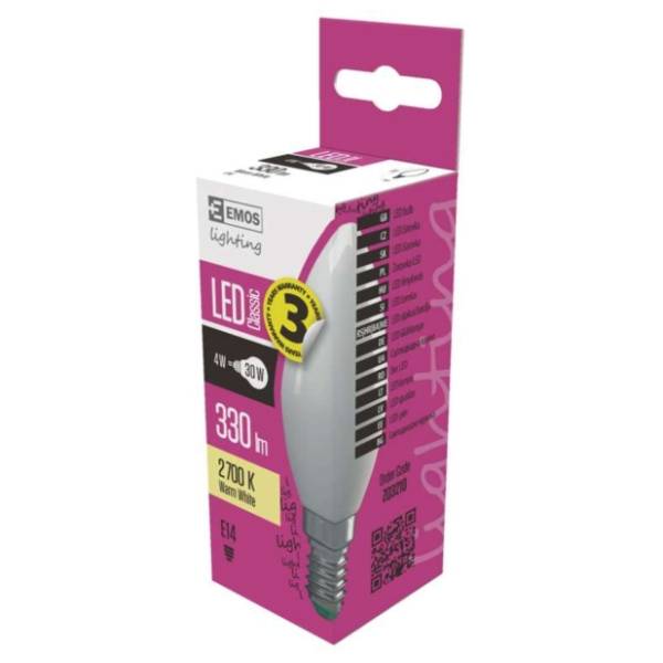 EMOS LED sijalica E14 4W  Classic candle WW ZQ3210