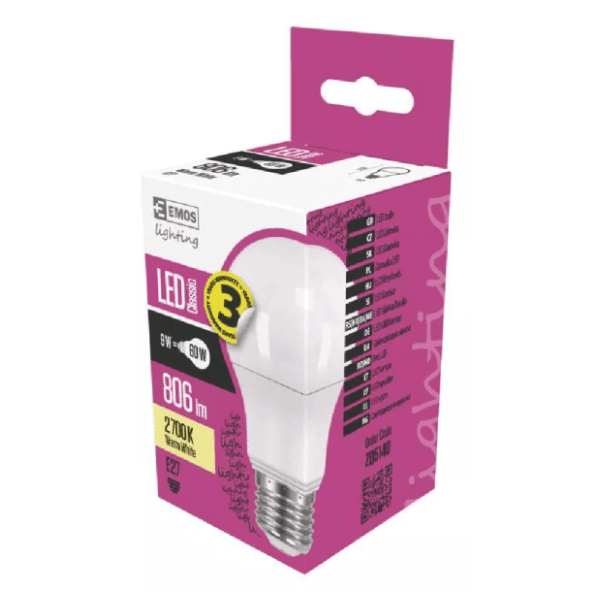 EMOS LED sijalica E27 9W Classic A60 WW ZQ5140