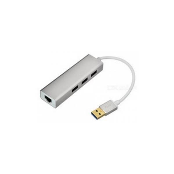 FAST ASIA USB Hub 4-in-1 (3port + RJ45) sivi