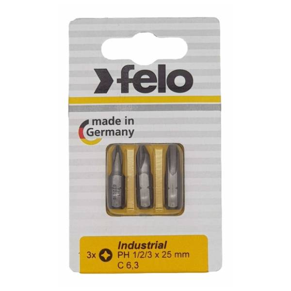 FELO Bit Industrial Phillips PH1/PH2/PH3 x 25 02293116 3 kom