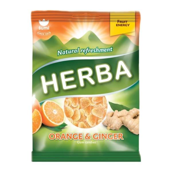 Gumene bombone HERBA pomorandža đumbir 90g