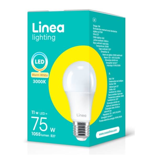 LINEA LED sijalica E27 11W (75W) A60 3000K