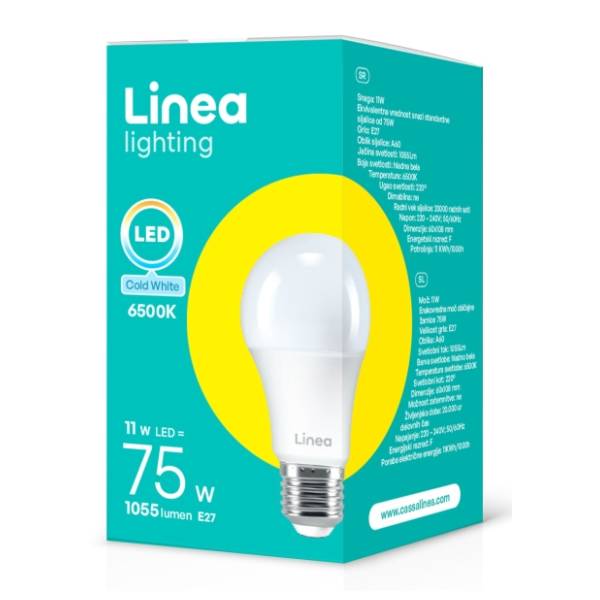 LINEA LED sijalica E27 11W (75W) A60 6500K