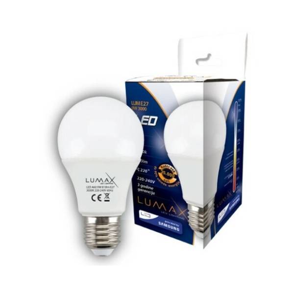 LUMAX LED sijalica E27 9W 3000K