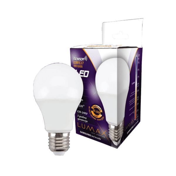 LUMAX LED sijalica E27 9W Sensor 6500K