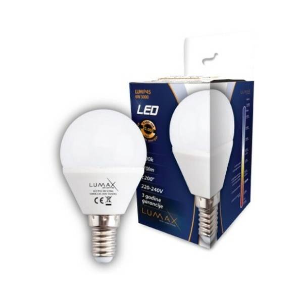 LUMAX LED sijalica P45 6W 3000K